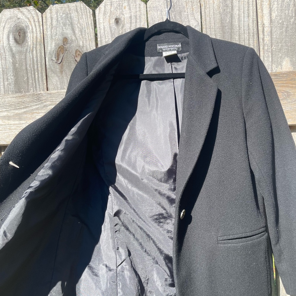 Benard Holtzman Harve Benard Ltd Wool Cashmere Blend Classic Black Blazer Size 8 - Picture 8 of 10